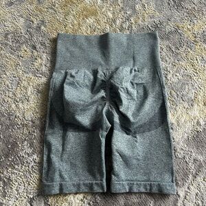 Gray High-Waisted Biker Shorts